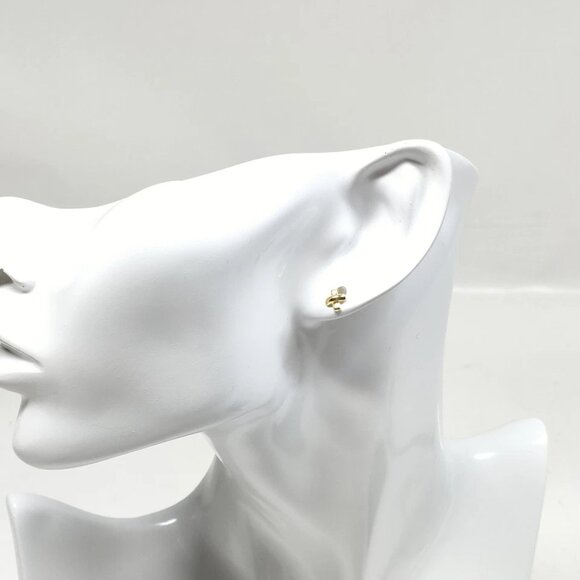 Tiffany and Co. Pierced Earring Signature X Gold 549-052925 - Picture 9 of 9